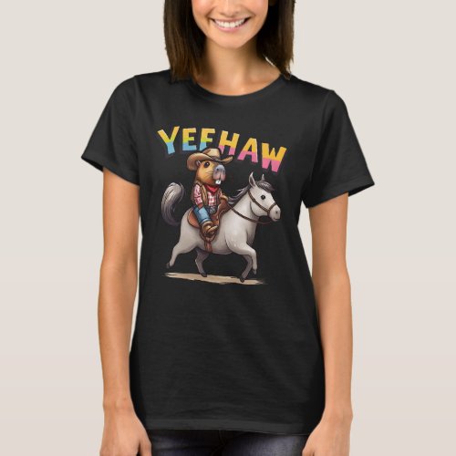 Capybaras ride costume Capybara  horse lovers T_Shirt