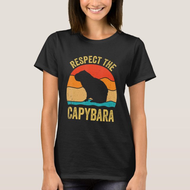Capybaras Shirt Respect The Capybara Cavy Rodent L (Front)