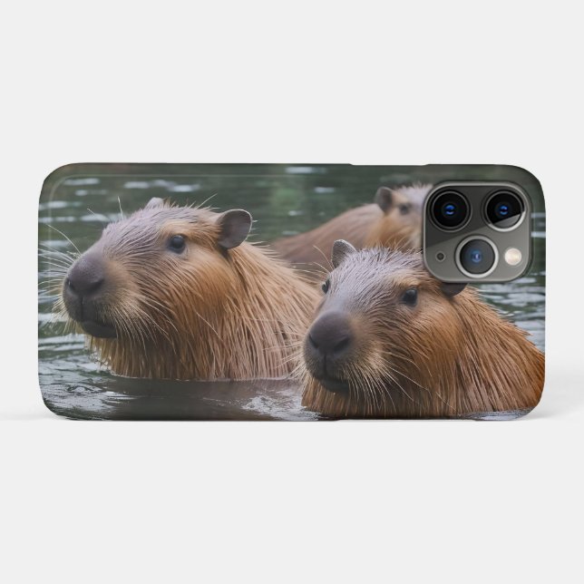 Capybaras' Swimming In The River,  Case-Mate iPhone Case (Back (Horizontal))