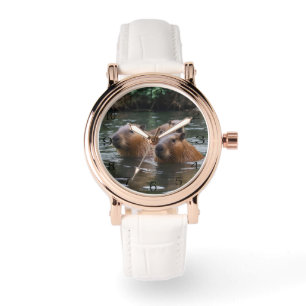 Capybaras' Swimming In The River, Ladies Watch