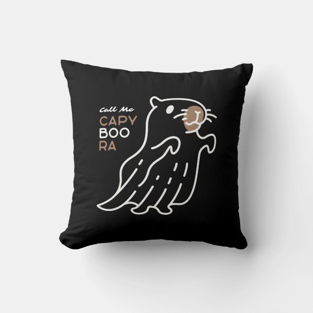 Capyboora Throw Pillow (Front)