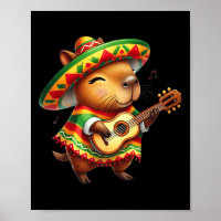 Capybyra Sombrero Guitar Cinco De Mayo Mexican Kid