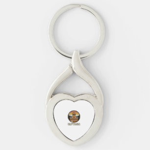 Capydada Capybara Dad Retro Hot Tub Vector Design_ Keychain
