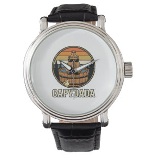 Capydada Capybara Dad Retro Hot Tub Vector Design_ Watch