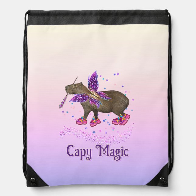 Capyfairy Drawstring Bag (Front)