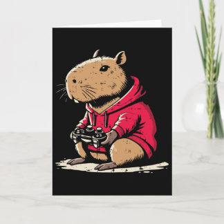 Capyra Gamer Funny Video Gaming Capy Rodent Boys K Card