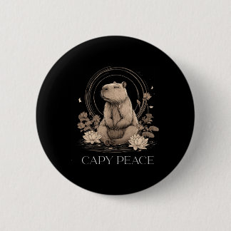 Capyra Peace Cute Yoga  Button