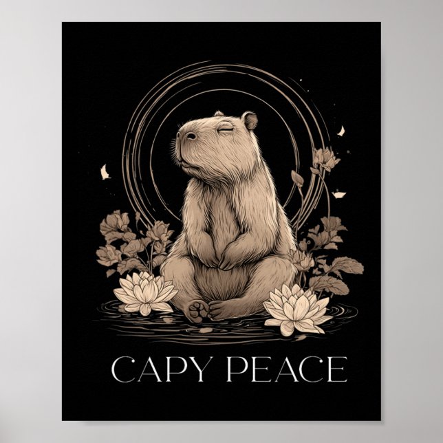 Capyra Peace Cute Yoga  Poster (Front)