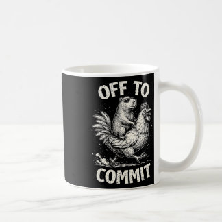 Capyra Riding Chicken Off To Commit Vintage Meme P Coffee Mug