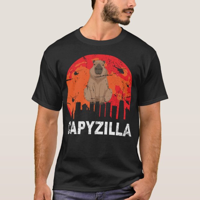 CapyZilla Funny Capybara Rodent T-Shirt (Front)
