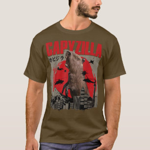 Capyzilla Funny Cute Capybara Art Japanese Sunset T-Shirt