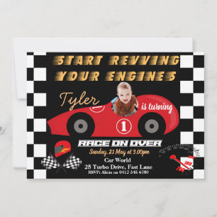 Car 1st Birthday Boys invitation