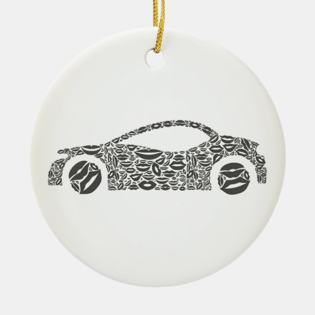 Car a lip ceramic ornament (Front)