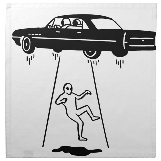 car abduction of aliens napkin (Front)