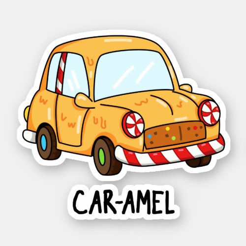 Car_amel Funny Candy Car Pun  Sticker