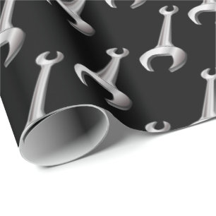 Car and Motorbike Mechanic Workshop Spanners Print Wrapping Paper