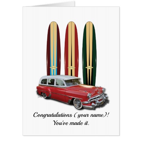 Car and Surfboard Retirement card