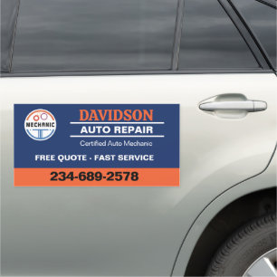 Car and Truck Auto Mechanic Repair and Maintenance Magnet