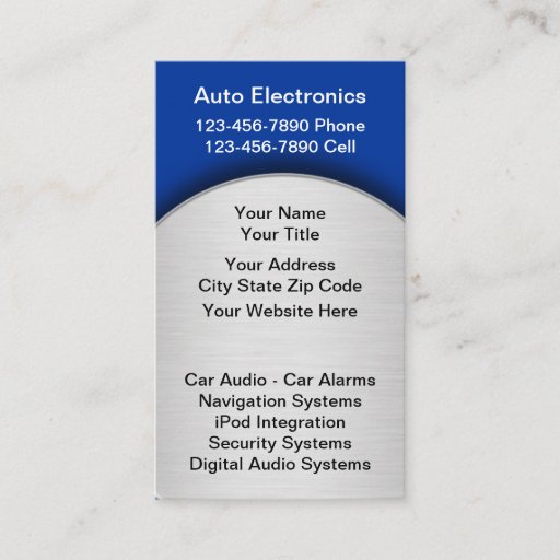 Customizable Car Audio Business Cards