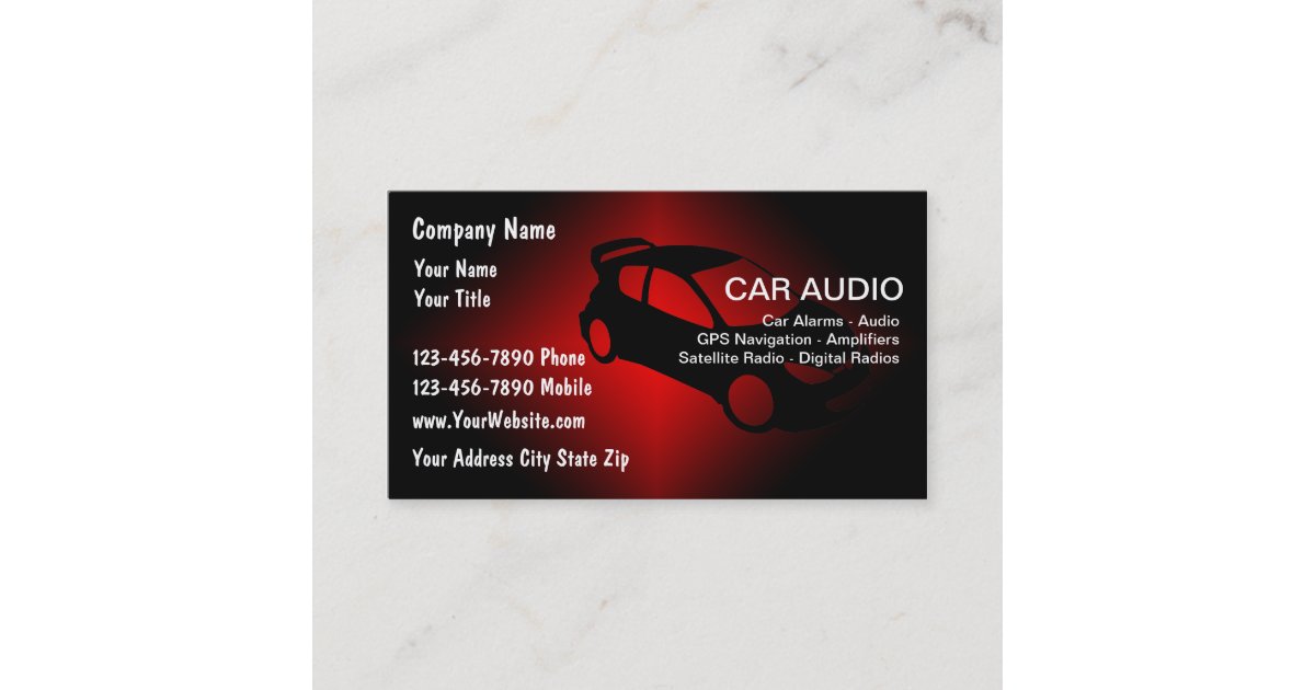 Car Audio Business Cards Zazzle