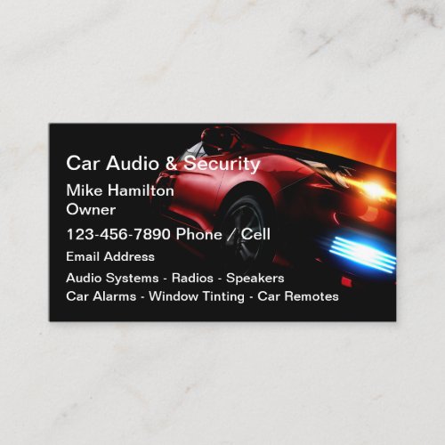Car Audio Sound And Alarm Systems Business Card