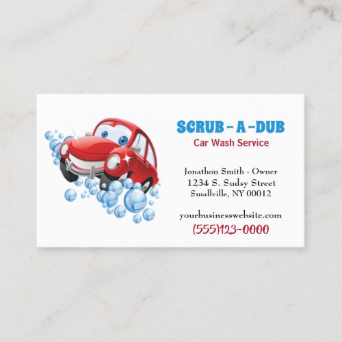Car Auto Detail Car Wash Service Business Card