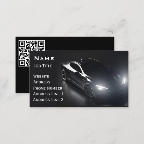 Car Auto Detail Car Wash Service QR Code Business Card