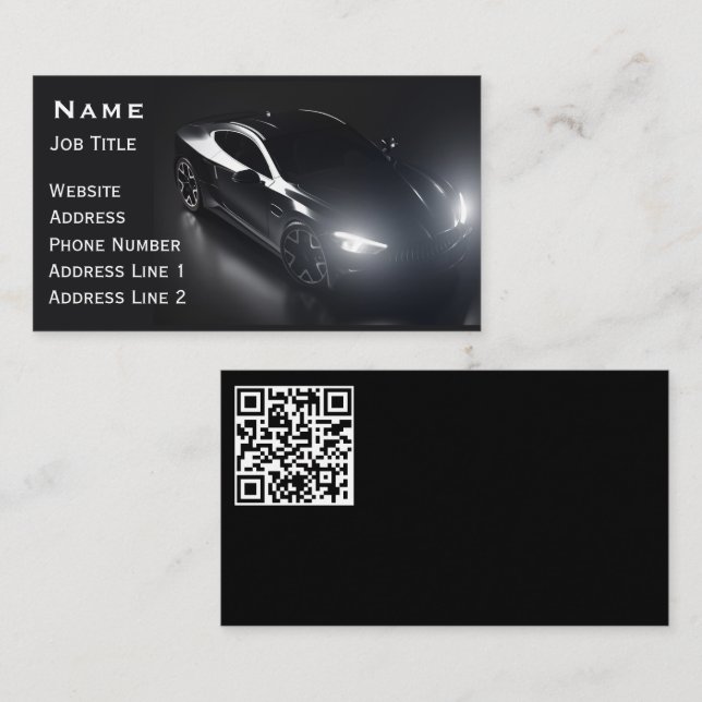 Car Auto Detail Car Wash Service QR Code Business Card (Front/Back)