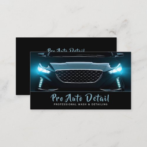 Car Auto Detail Cleaning Service QR Code Business Card