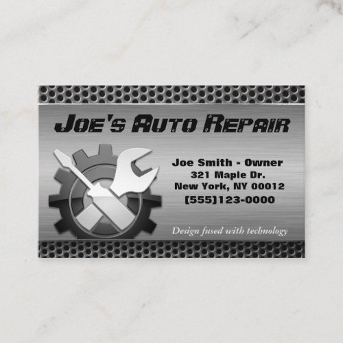 Car Auto Mechanic Engine Repair Service Business Card