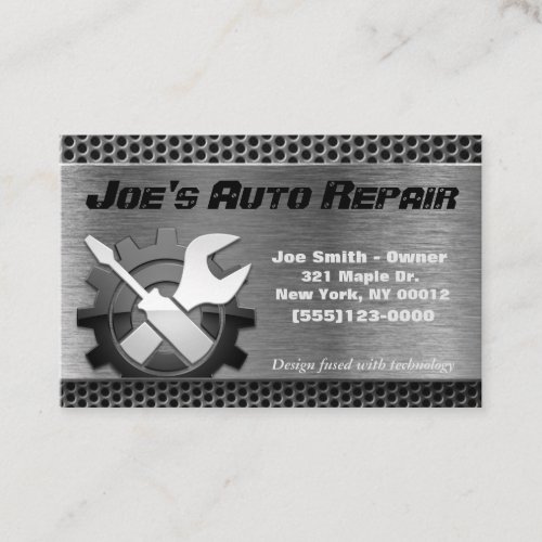 Car Auto Mechanic Engine Repair Service Business Card
