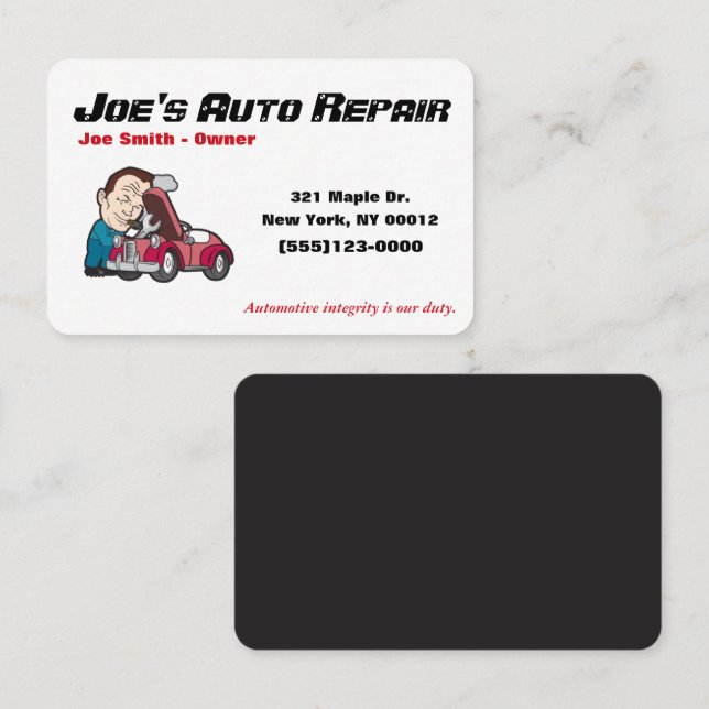 Car Auto Mechanic Repair Motor Service Business Card (Front/Back)
