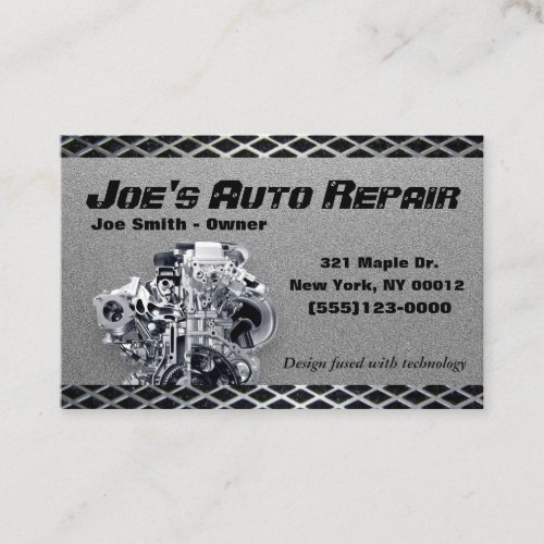 Car Auto Mechanic Repair Motor Service Business Card