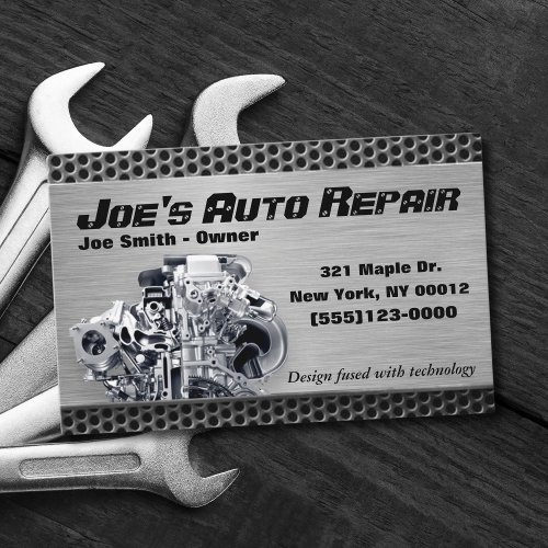 Car Auto Mechanic Repair Motor Service Business Card