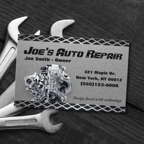 Car Auto Mechanic Repair Motor Service Business Card