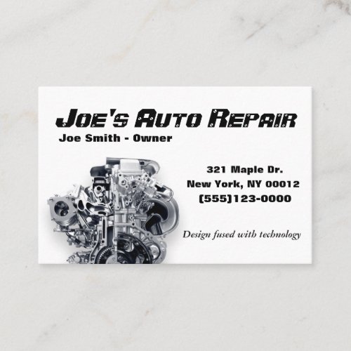 Car Auto Mechanic Repair Motor Service Business Card