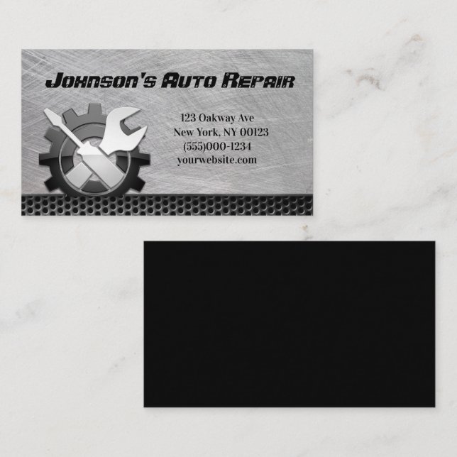 Car Auto Mechanic Repair Service Business Card (Front/Back)