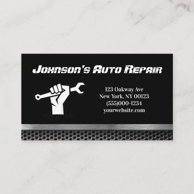 Car Auto Mechanic Repair Service Business Card (Front)