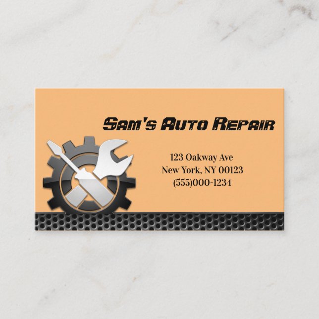 Car Auto Mechanic Repair Service Business Card (Front)