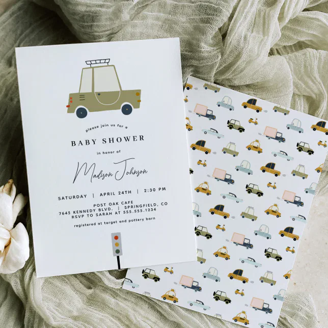 Car Baby Shower Invitation | Zazzle