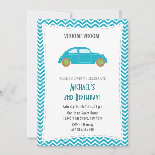 Car Birthday Party Invitation