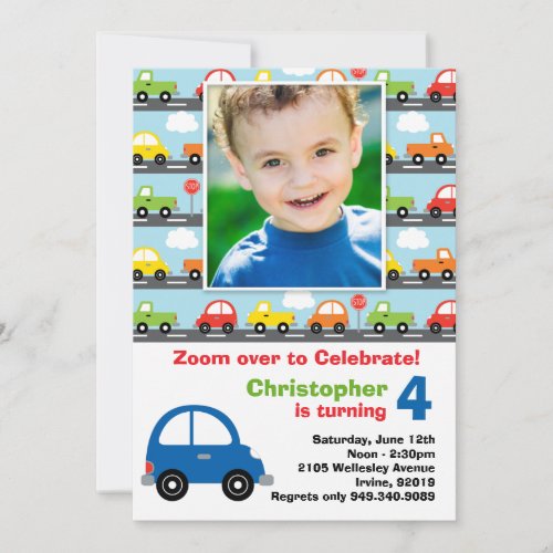 Car Birthday Party Invitation