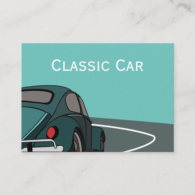 Car Blue Classic Car Business Card (Front)
