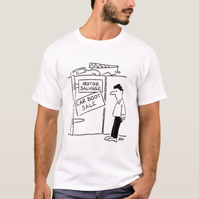 Car Breakers Scrapyard Car Boot Sale Cartoon T-Shirt (Front)