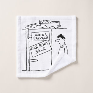 Car Breakers Scrapyard Car Boot Sale Cartoon Wash Cloth