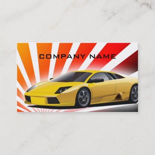 Car Business Card Red Orange Yellow