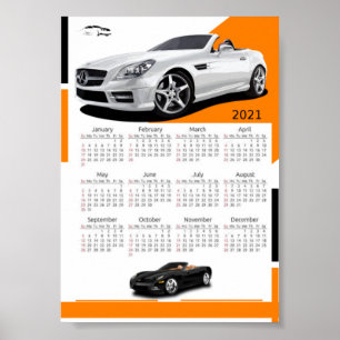 Car calendar poster