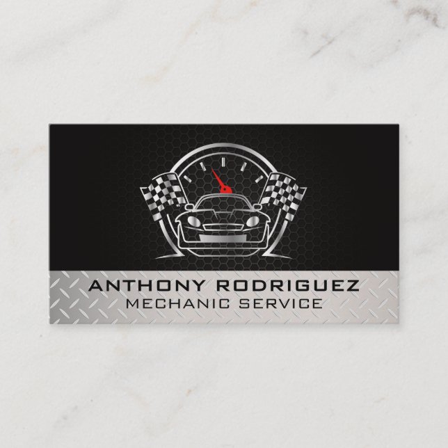 Car Care | Auto Service Logo | Mechanic Business Card (Front)