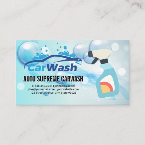 Car Care Cleaning Services | Soap Bubbles Business Card