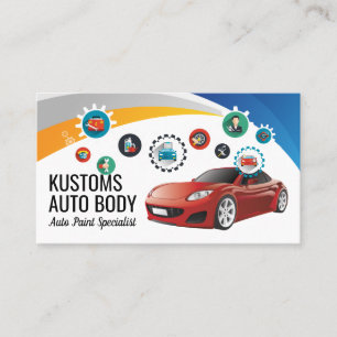 Car Care Services   Auto Mechanic Business Card